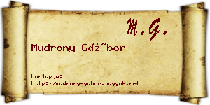 Mudrony Gábor névjegykártya